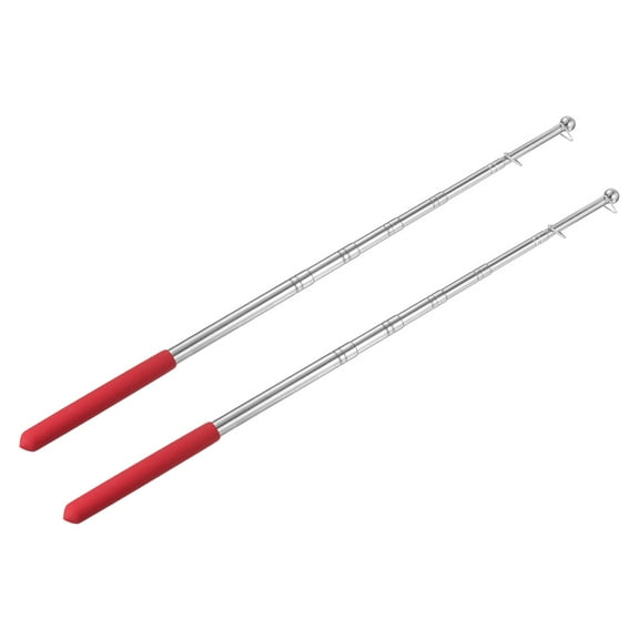 4 Feet Extendable Portable Telescopic Handheld Tour Flag Pole, Red 2 Pack