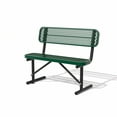 thumbnail image 1 of 4 Feet Heavy Duty Metal Park Bench for Outside, Outdoor Bench with Backrest & Portable Frame, Commercial Benches for Shopping Malls, Stores, Parks, Patios, Decks, Green, 1 of 9