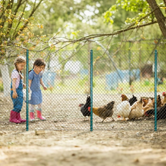 4 Feet Sturdy Metal Fence Posts, Pack of 10, No U Post for Garden Wire Fencing