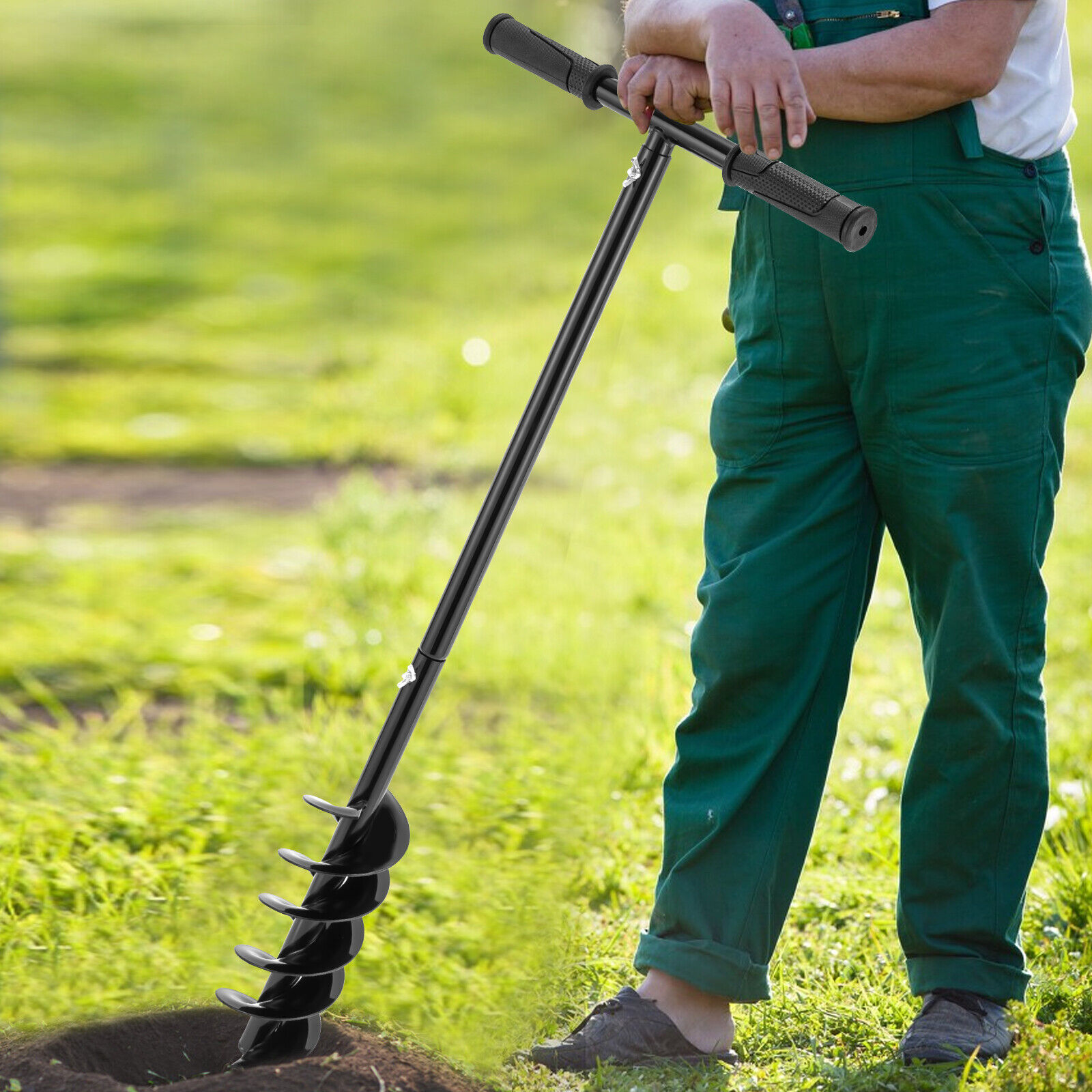 4" Fence Manual Hand Post Hole Auger Hand Drill Post Hole Digger Earth