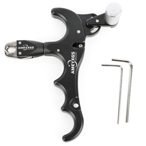 4‑Finger Aluminum Archery Release Aid 360° Rotatable Jaw Adjustable Sensitivity Multi‑Colors