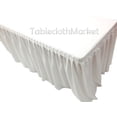 thumbnail image 1 of 4' Fitted Table Skirting Cover w/ Top Topper Single Pleated Wedding WHITE", 1 of 3