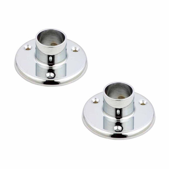 4" Flange 1.5" OD Rail Chrome Brass Bar Foot Tube Pack of 2 Renovators Supply