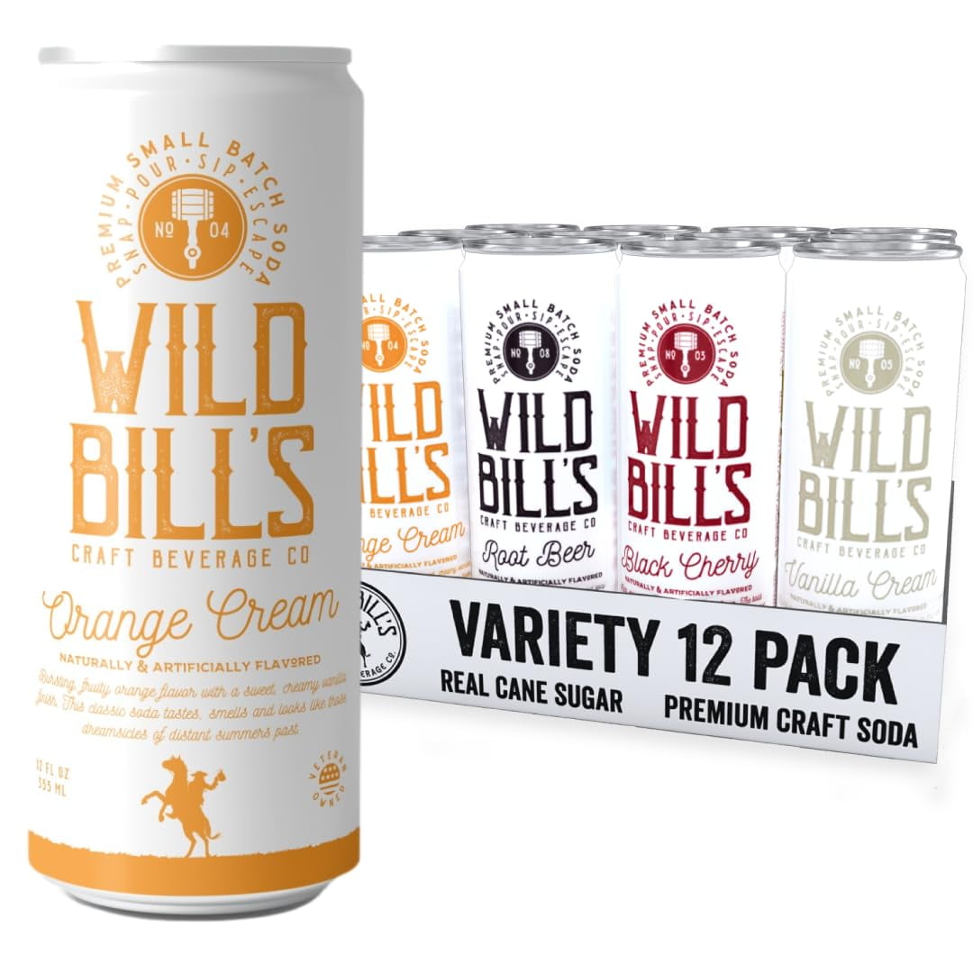 Root Beer Without High Fructose Corn Syrup 4 Flavor Craft Soda Soft Drinks Variety Pack, Root Beer, Black Cherry