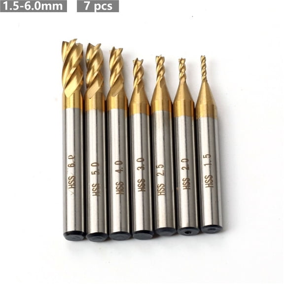 4 Flute Mill End Mill Set 7/11 Pieces 1.5-1.0 Mm Milling Cutter For Wood Metal Steel Milling ,Great Multi-Purpose Application