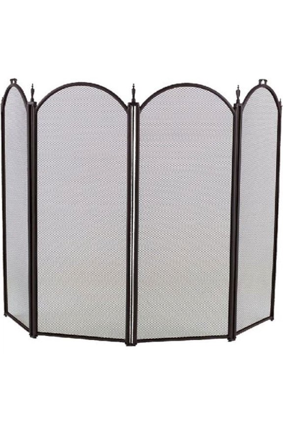 4 Fold Arched Screen, Black