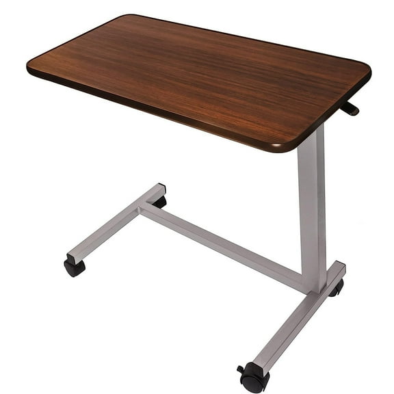 SUGIFT Adjustable Lap Desk with Wheels for Home Office, Brown
