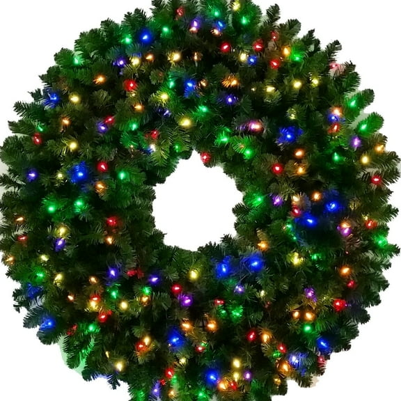 4 Foot (48 inch) Multi Color L.E.D. Christmas Wreath