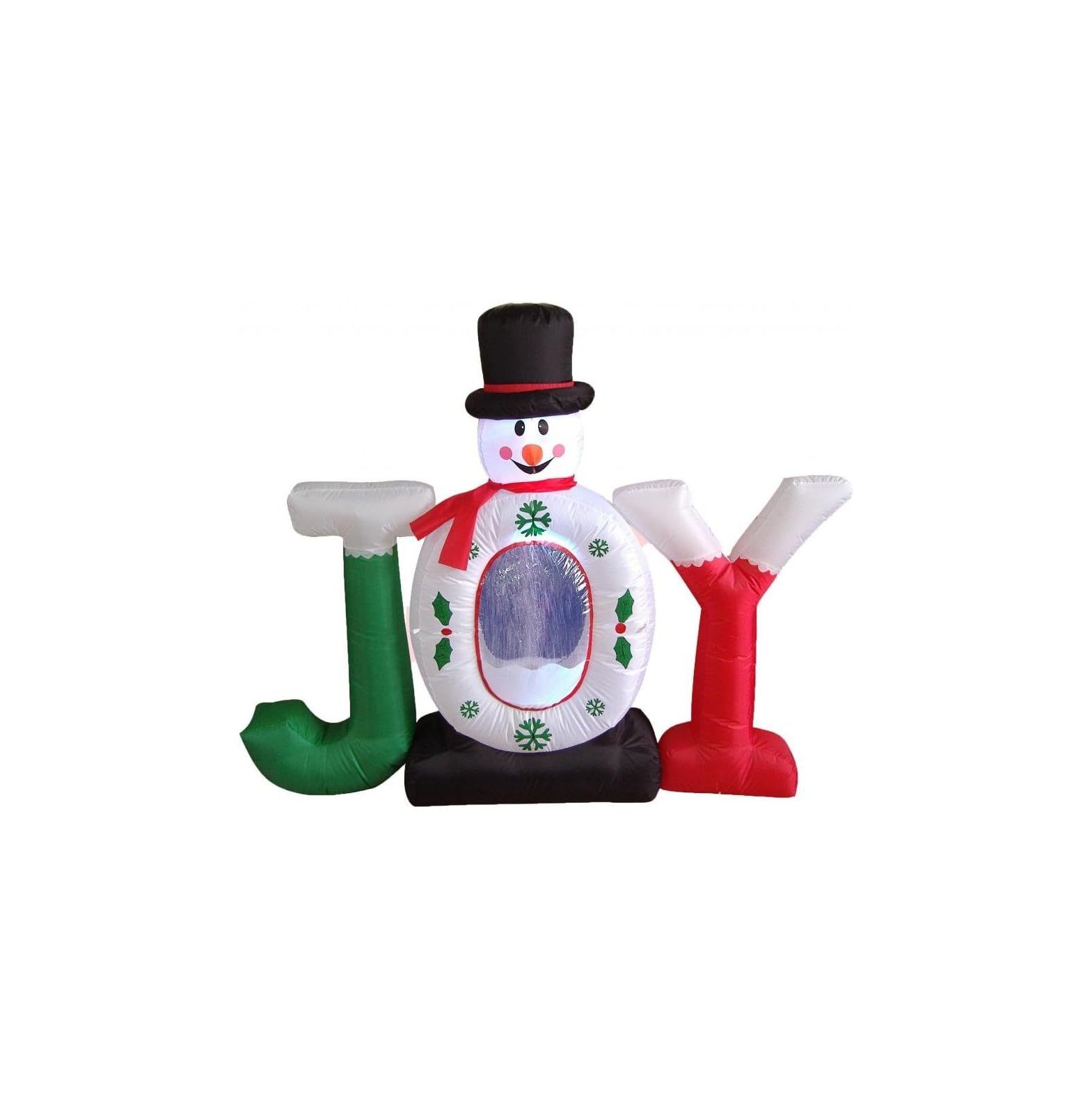 4 Foot Christmas Inflatable Joy Snowman Snow Globe Yard Decoration LED