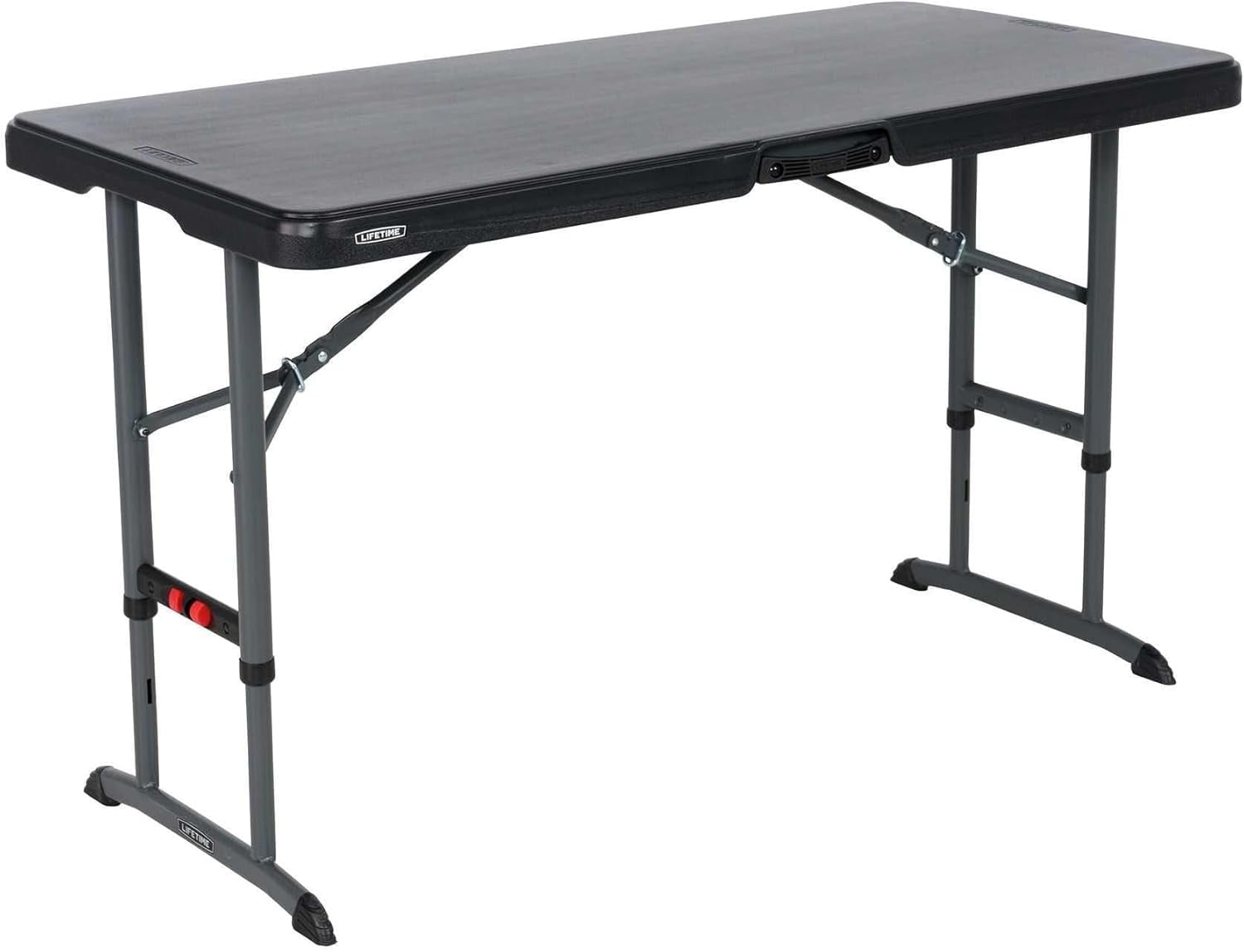 Black 4-Foot Adjustable Height Folding Table