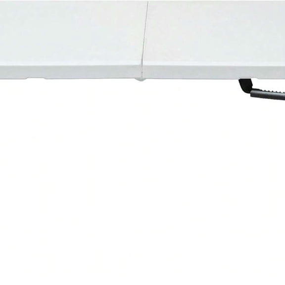 4 Foot Fold-In-Half Folding Table, Heavy Duty Plastic Utility Table, Adjustable Height Portable Camping Dining Table In White