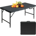 4 Foot FoldinHalf Adjustable Premium Folding Table, Builtin Handle