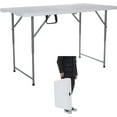 4 Foot FoldinHalf Adjustable Premium Folding Table, Builtin Handle