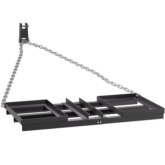 YOHKOH 48" Heavy Duty Towing Landscape Rake - Steel Drag Leveler with Weight Trays for ATV, UTV, Tractor - For Lawn, Gravel, Soil & Driveway Grading