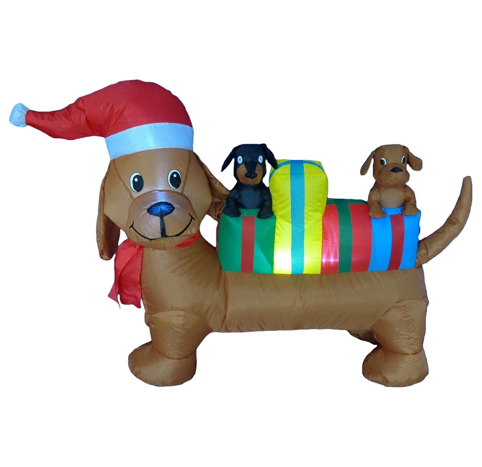 6 Foot Christmas Inflatable Multicolor Gift Boxes With LED Lights - Outdoor Indoor Holiday Decor