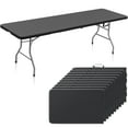 thumbnail image 1 of SUGIFT 8 Foot Folding Table Heavy Duty Plastic Portable Long Table for Indoor Outdoor Events, 10pack, Black, 1 of 7