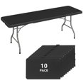 thumbnail image 1 of SUGIFT 8 Foot Folding Table 10pack Heavy Duty Plastic Portable Long Table for Indoor Outdoor Events, Black, 1 of 8