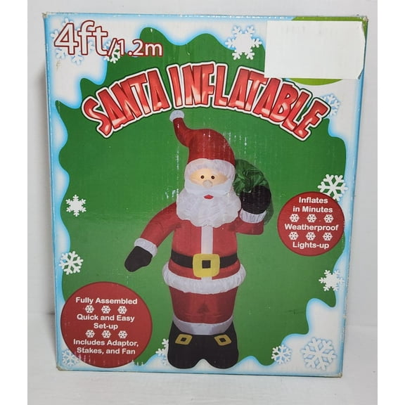 4 Foot Tall Santa Claus with Presents Light Up Airblown Christmas Inflatable