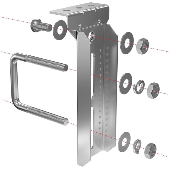 (4) For 3x3 Boat Trailer 8" Galvanized Swivel Top Bunk Bracket Kit W/ Hardware