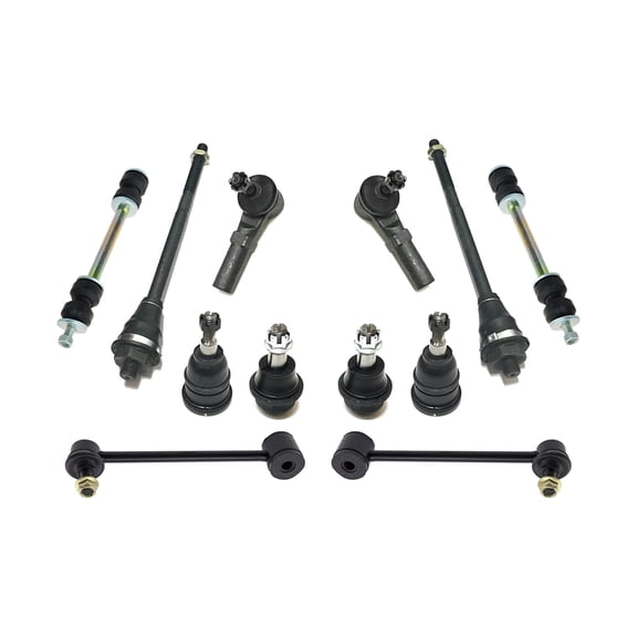 4 Front & Rear Sway Bar Links + 4 Upper & Lower Ball Joints 4 Outer & Inner Tie Rod Ends 12 Pieces Steering & Suspension Kit