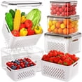 thumbnail image 1 of 4 Fruit Storage Containers For Fridge  Produce With Removable Colander All-in-one Washing Bowl Strainer Microwave/dishwasher Safe Salad Berry Lettuce Keeper, 1 of 6