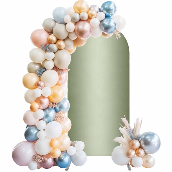 4 Ft Arch Backdrop Cover, Sage Green Ombre Decorative Wedding Arch Covers Spandex Fitted, Modern Gradient Abstract Art Backdrop Arches Covers for Party Banquet Baby Shower