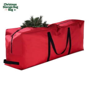 4 Ft Christmas Tree Storage Bag, Durable Lightweight Storage Container with Handles, Collapsible Portable Organizer for Christmas Decoration, Garlands, Household Supplies(Red)