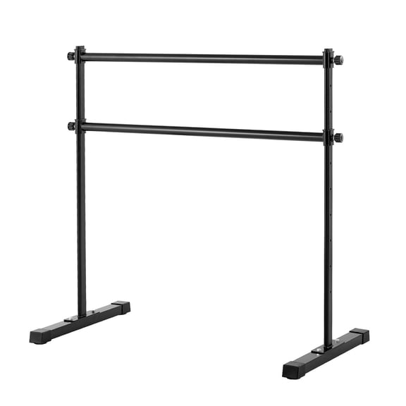 4 Ft Double Ballet Barre Freestanding Portable Height Adjustable Anti Wobble Home Studio Equipment for Pilates Balance Workout