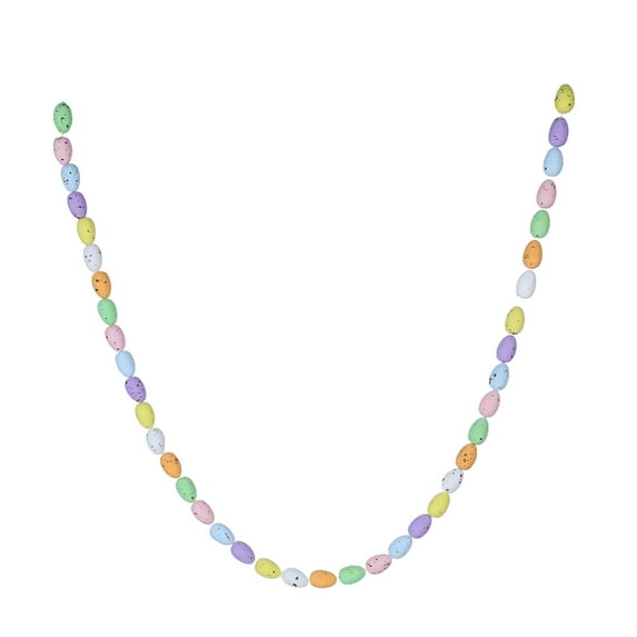 4 Ft Easter Speckled Egg Garland, Pastel Colored Hanging Banner, Spring Decorative Garland for Mantel, Fireplace, Wall, Party Backdrop, Easter Egg Décor for Home, Spring Celebration (Multicolor)