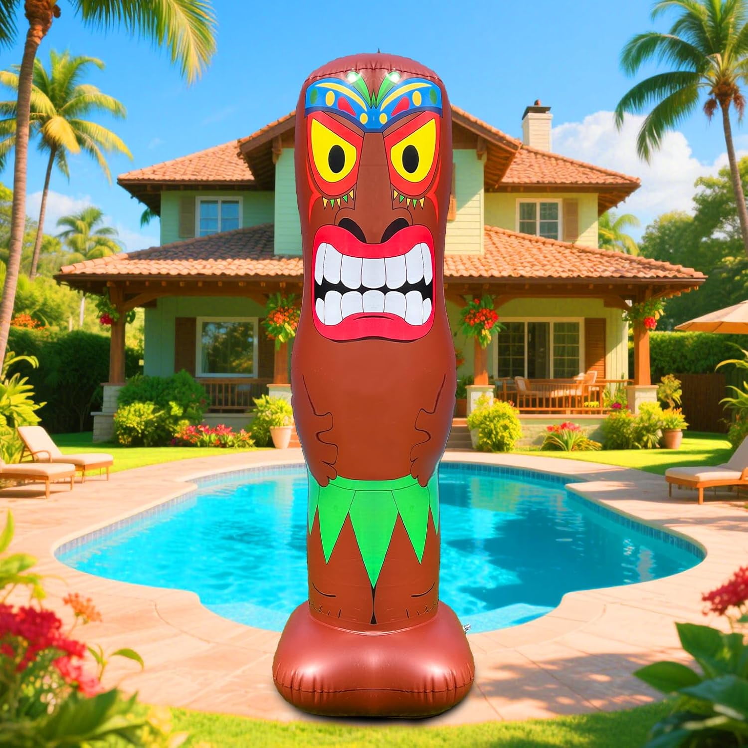 4 Ft Inflatable Tiki Hawaiian Luau Party Decorations, Blow up Tiki Bar ...