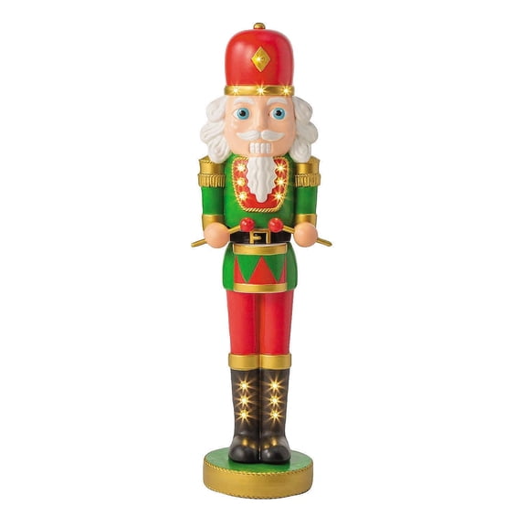 4 Ft. Light-Up Nutcracker with Drumsticks Christmas Decoration - Morris Costumes