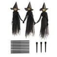 thumbnail image 1 of 4 Ft Light Up Witch Stakes Halloween Decor Set of 3 - Multi-Color LED Scary Witches for Outdoor Yard, Haunted House Garden Lawn Decorations with Ground Stakes, 1 of 2