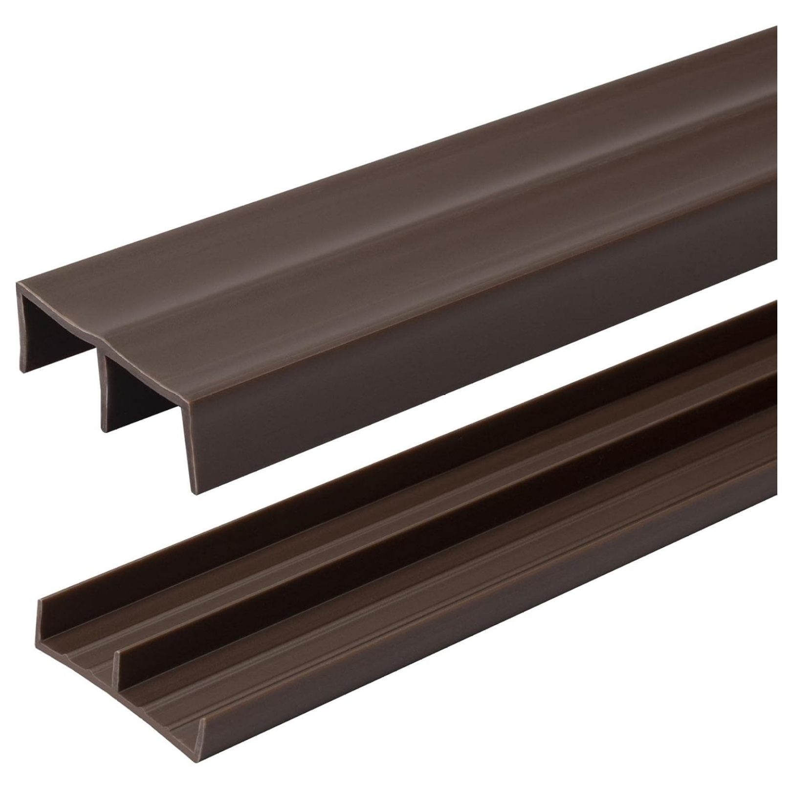 4 Ft. Long Brown Plastic Sliding Door Track Set for 3/4" Thick Panels (Pack of 1) by PaFagwy
