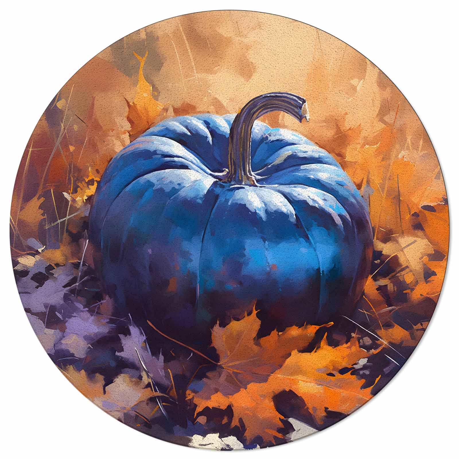 4 Ft Round Area Rug Mats for Living Room Autumn Thanksgiving Pumpkins