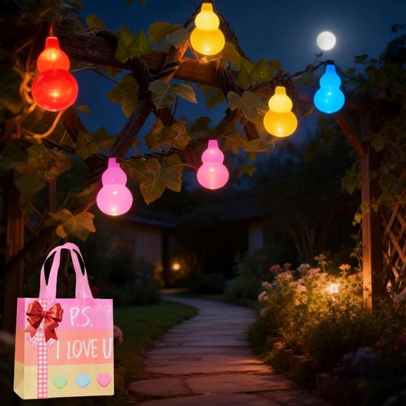 4 Ft Solar Ivy Lights, Gourd-Shaped Bulbs with Green Maple Leaf Vine, 20 LEDs Artificial Plant Garland, 8 Lighting Modes, Hanging Fairy String Lights for Garden,Wall Decor (Solar Energy)