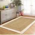 thumbnail image 1 of 4 Ft Square White & Natural Jute Area Rug, Hand-Woven, Reversible, Farmhouse Boho Style, Durable & Pet-Friendly Rug for Living Room, Dining Room, and Bedroom, 1 of 5