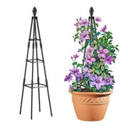 4 Ft Tower Obelisk Trellis for Potted Climbing Plants,Garden Trellis Rustproof Plastic Coated Metal Plant Support for Vegetables,Vines and Rose Bushes