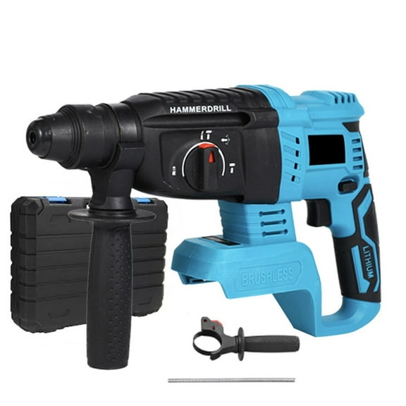 4 Function Brushless Cordless Electric Rotary Hammer Drill Rechargeable Hammer 26mm Impact Drill for 18V Battery ,Efficient Cutting