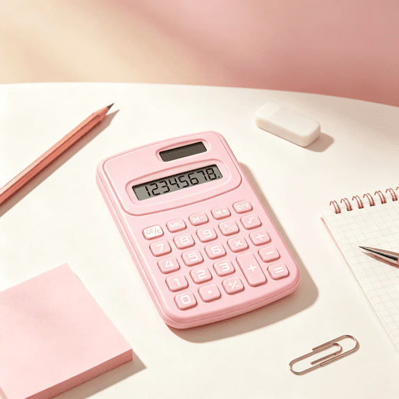 4 Function Pocket Size Basic Calculator, Handheld Calculator with LCD Display, Battery Powered for School Home and Office Use (Purple)