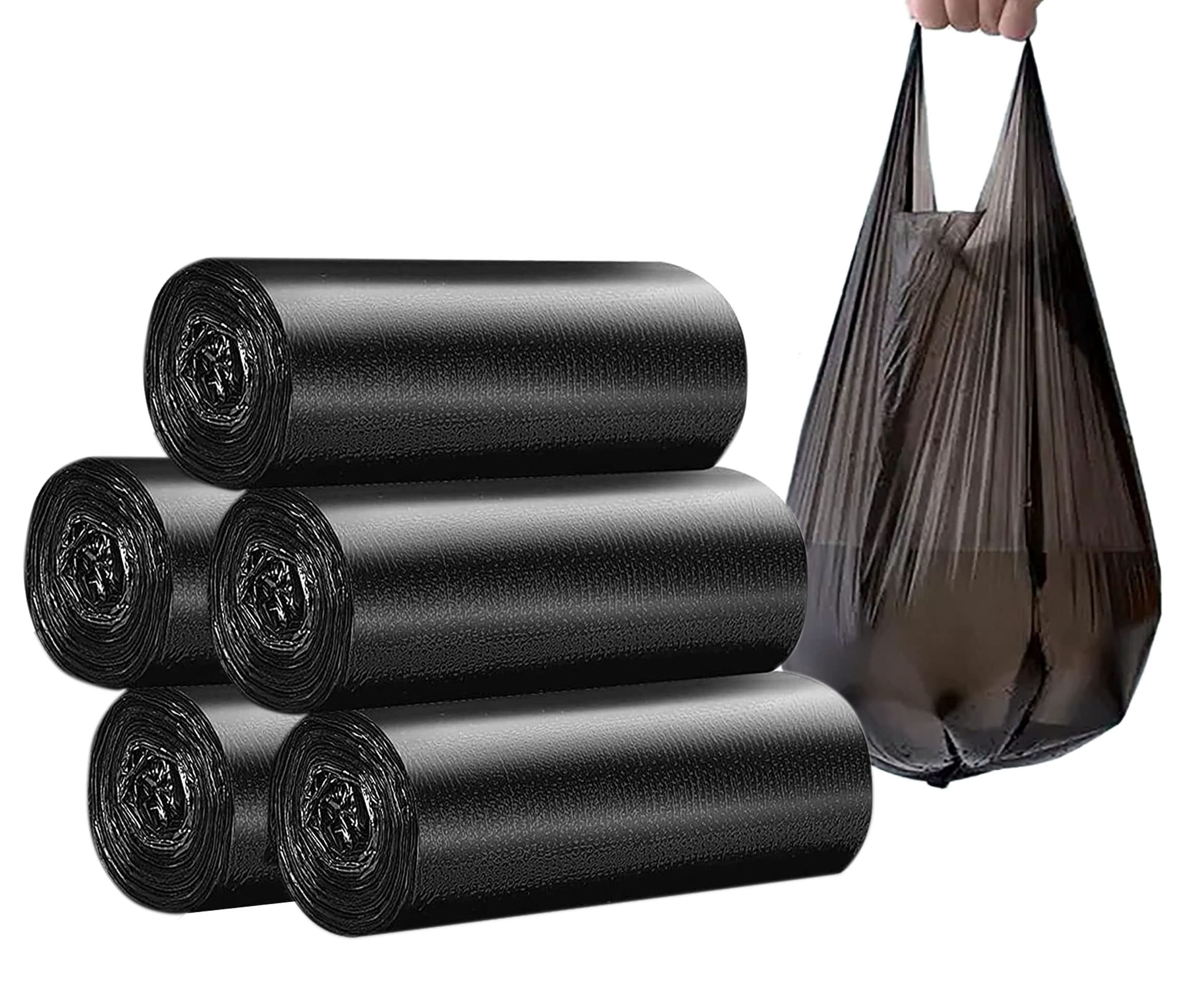 4 GALLON Bathroom Trash Bags, 5 Rolls/100 Counts Small HANDLES Garbage ...