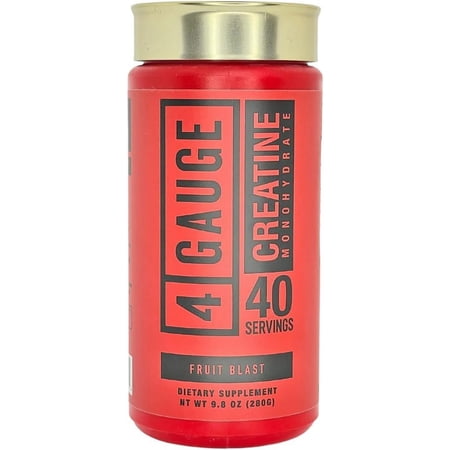 4 GAUGE Creatine Monohydrate - 5000 MG Per Serving - 40 Servings - Fruit Blast Flavor - No Artificial Sweeteners