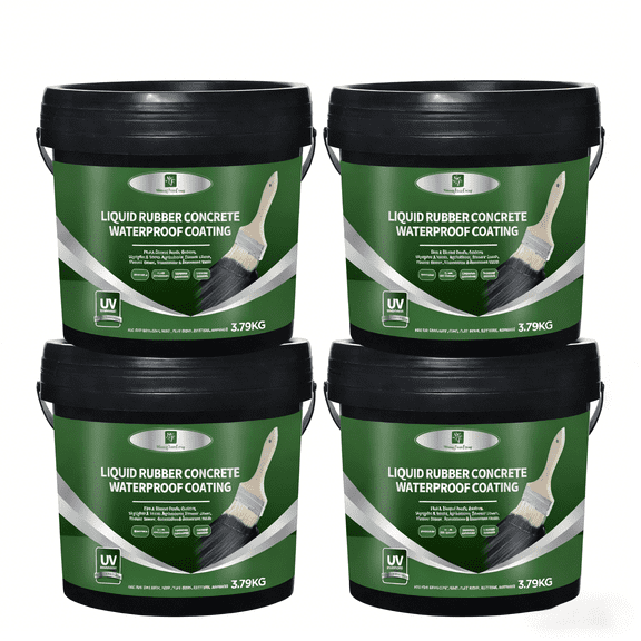 4 Gallan Liquid Rubber Waterproof Sealant Black, Roof Sealant Waterproof DIY Leak Repair Coating for Flat, Metal & Low Slope Roofs, Foundations, Gutters & More – Flexible Protective Membrane