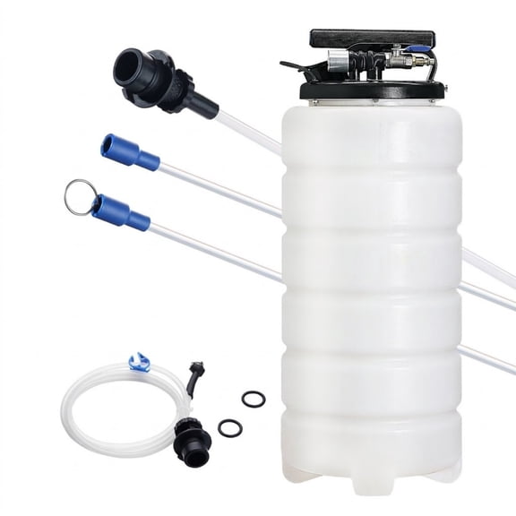 4 Gallon (15L) Pneumatic/Manual Oil Changer Vacuum Fluid Extractor with Dipstick & Suction Hose