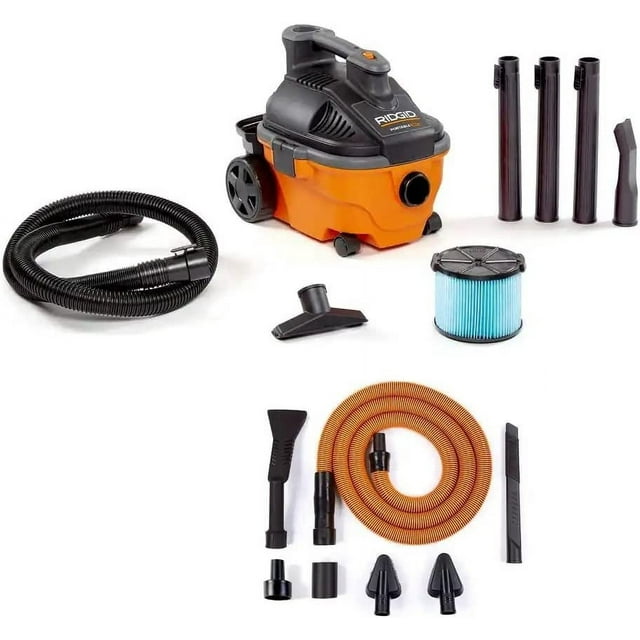 4 Gallon 5.0 Peak HP Portable Wet/Dry Shop Vacuum with Fine Dust Filter
