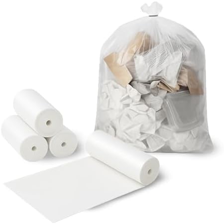 4 Gallon Clear Trash Bags (200 Count) Bathroom, Bedroom & Office Garbage Bags 6 Micron Leak-Resistant Plastic Trash Can Liners, Unscented Small Wastebasket Bags, 18 x 17 Small Trash Bags