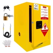 4-Gallon Double-Walled Steel Fireproof Chemical Cabinet with 3-Point Lock, Flammable Cabinet with 1 Door, Industrial Chemical Storage Cabinet, Flammable Liquid Cabinet for Industrial and Home Use