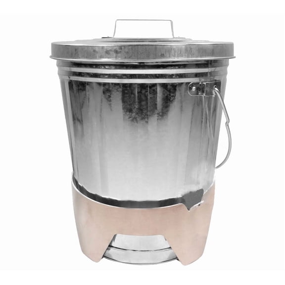 4 Gallon Galvanized Trash Can with Horizontal Aluminum Mounting Bracket Kit for Trucks & Trailers, Steel Outdoor Garbage Can Holder, Fire & Heat Resistant