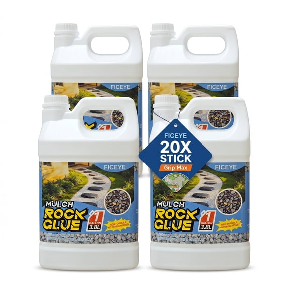 4 Gallon Landscape Rock Adhesive, High-Coverage Fast-Dry Mulch Glue, Strong Permanent Bond For Rocks, Gravel & Pine Needles, 3X Coverage Than Ordinary Glue, Weather-Resistant Outdoor Landscaping Bind