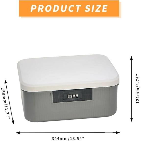 4 Gallon Lockable Storage Container Bin with Combination Lock, Portable Plastic Safe Box for Car, Office, Home & Outdoor