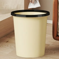 4-Gallon Round Trash Can, Lidless Plastic Wastebasket with Locking Ring for Bathroom & Kitchen, Space-Saving Design for Dorm & Office